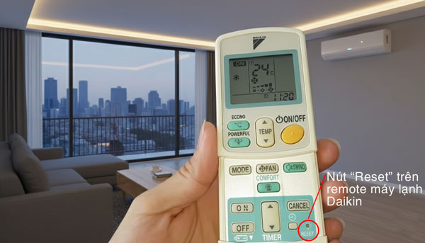 Reset máy lạnh Daikin bằng remote